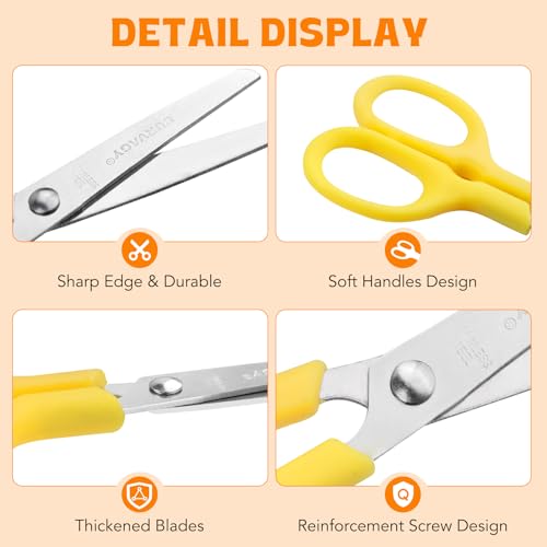 BURVAGY 30 Pack 5" Kids Scissors Safety Children Small Scissors for School - color: 30 Pack