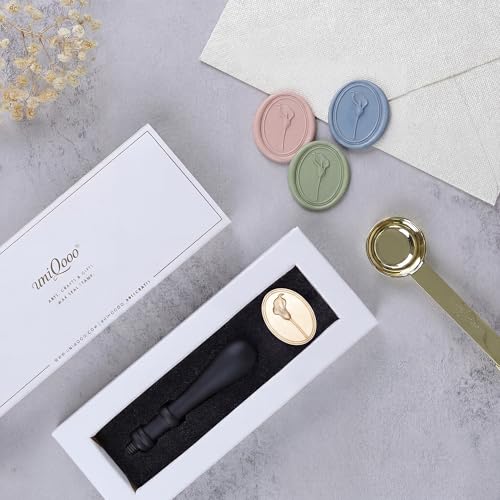 UNIQOOO 3D Embossed Relief Calla Lily Wax Seal Stamp with Wooden Handle, Vintage Brass Floral Botanical Sealing Stamp Head for Wedding Invitations, DIY Crafts, Envelopes, Gift Wrapping - color: Calla Lily