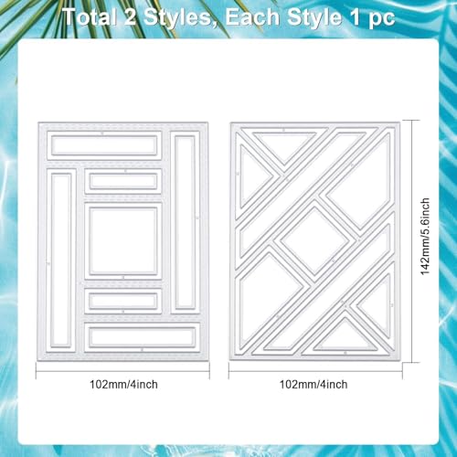 GLOBLELAND Frame Background Cutting Dies for Card Making Rectangular Board Die Cuts Carbon Steel Embossing Stencils Template for Halloween Thanksgiving Christmas DIY Scrapbooking Craft Decor - style: Rectangle