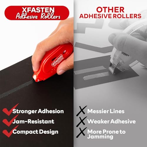 XFasten Double Sided Tape Roller, Japan Dots Red Adhesive Glue Runner, Paper Safe, 6mm x 59ft, 4-Pack for Scrapbook, Junk Journal Supplies, Craft & Stationary - size: 4-Pack, 6mm x 59 feet (236 Feet Total)