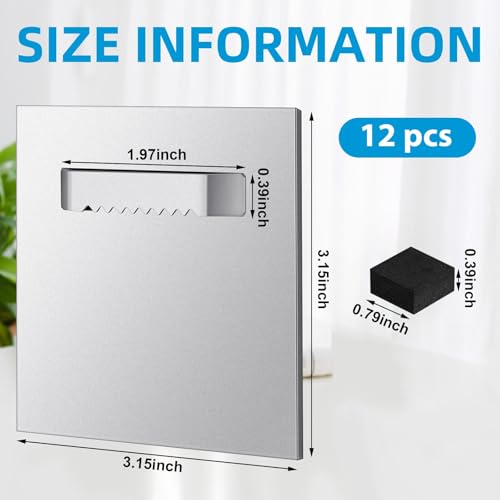 Tandefio 12 Pack Self Adhesive Picture Hangers 3.15 x 3.15
