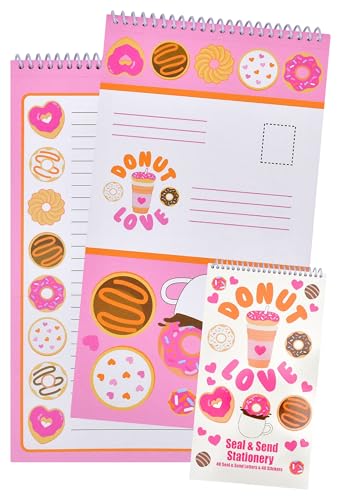 iscream Fold and Send Girls Stationery Card Pad with Seals - Donut Love - color: Donut Love