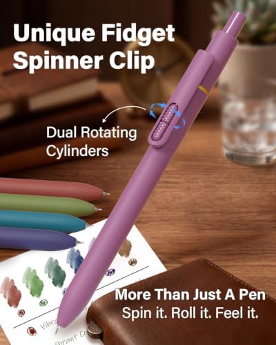inkipen Blue Ink Fidget Pens, 8 Pcs 0.5mm Fine Point - color: Vintage Blue Ink -8pack