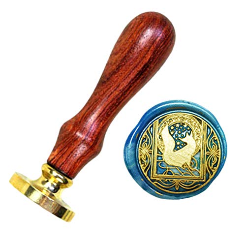 Starry Fox Wax Sealing Stamp with Removable Brass Head Wooden Handle - Retro Vintage Animal Sealing Wax Stamp for Letter Cards Invitations - size: Starry Fox