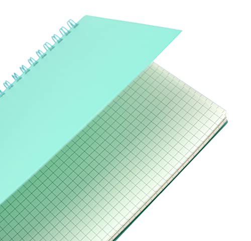 Yansanido Spiral Notebook, 6 Pcs A5 Thick Plastic Hardcover Graph Paper 6 Color 80 Sheets -160 Pages Journals for Study and Notes (6 colors, A5 5.7" x 8.3"-Grid)