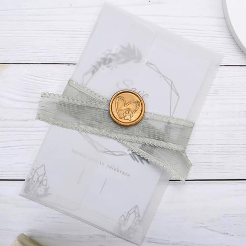 Yoption Paw Print with Heart Wax Seal Stamp, Vintage Sealing Wax Stamp for Wedding Party Invitations Envelopes Gift Packing - color: Paw Print with Heart