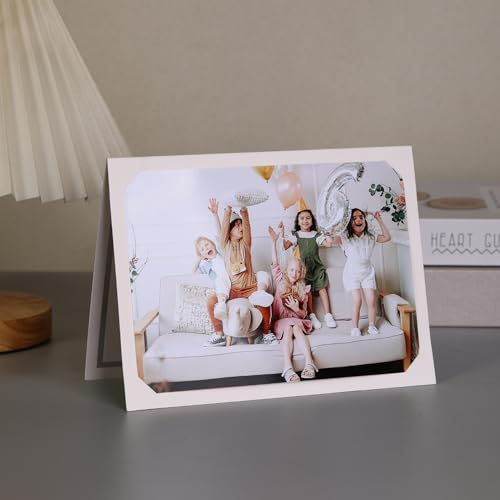 100 Pcs Photo Folders for 4x6 or 5x7 Pictures,Paper Picture Frames, Cardboard Greeting Photo Frame Cards for Father's Day,Christmas New Year Wedding Birthday Classroom DIY (White with Silver Foil) - color: 100CT - White