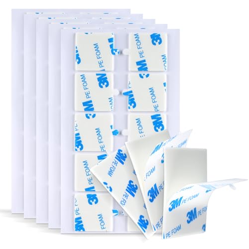 3M Double Sided Adhesive Square 1''×1'' 50 Pcs Waterfroof Removable - size: 1'' - 50 Pcs(Square), style: Square