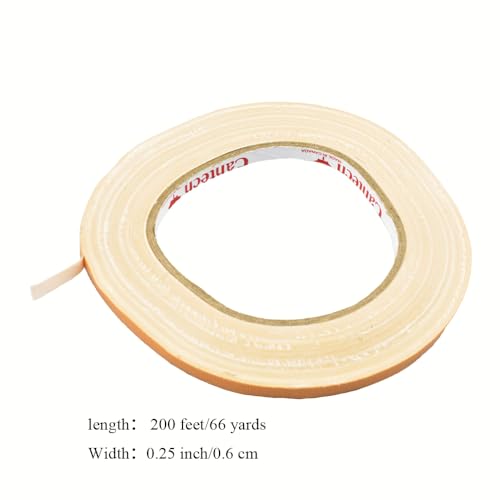 HAHIYO Light Brown 0.25Inch Wide Floral Tape, Waterproof Florist Tape Flower Wrap Adhesive Waterproof Decorative Tape for Bouquet Stem Wrapping Flower Arranging Craft, 2Rolls 200Feet/66Yard Total - color: Light Brown, size: Light Brown-0.25in-2P/66Yard
