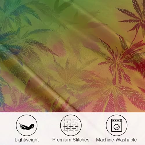 Satin Pillowcase for Hair and Skin, Standard Size Art Painting Leaves Decorative Pillow Sham with Envelope Closure Pillow Cover for Bedroom Hotel - color: Hemp Leaves, size: 20x26in