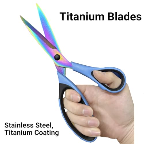 Craft Scissors All Purpose Heavy-duty,3 Pack, Blue Black - color: Blue Black