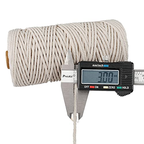 G2PLUS 3MM Cotton String,328 Feet Natural Beige Twine for Craft & Wrapping - color: Off White, size: 3mm x 100m