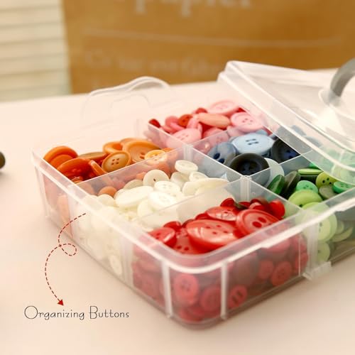 2pack 3-Tier Stackable Bead Storage Container Box 18 Compartments Organizer - size: 18 Grids