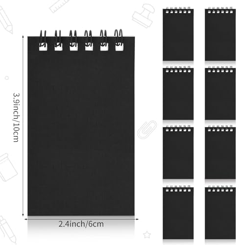 Hooqict 24 Pack Small Pocket Notebook Black Mini Notebooks Party Favors Bulk Spiral Notepads with Lined Pages, Memo Pads Pocket Size for Work, Office, Travel, Classroom, 3.9 x 2.4 Inches - style: Black