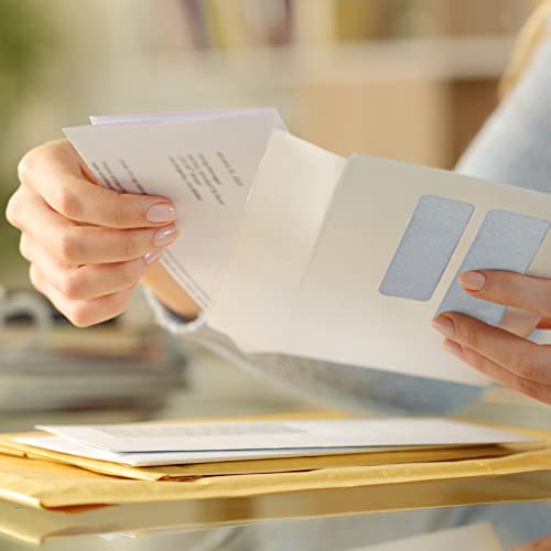 ACSTEP #10 500 Pack Double Window Security Envelopes 4-1/8 x 9-1/2 White - size: #10 Double Window 500Count