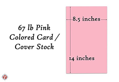 Color Cardstock Paper 67 Vellum Bristol, Sizes: 8.5 x 11 | 11 x 17 | 8.5 x 14 |1 Ream of 250 Sheets per Pack. (8.5 x 14, Pink) - color: Pink, size: 8.5 x 14