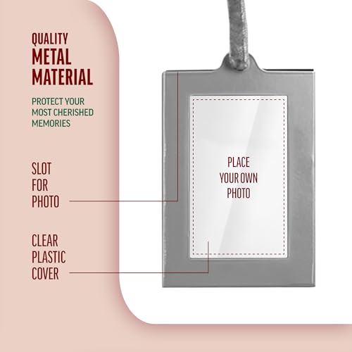 Klikel Picture Frames Ornament - Silver Small Hanging Picture Frames - Photo Ornaments For Tree - Set of 8 - color: Silver