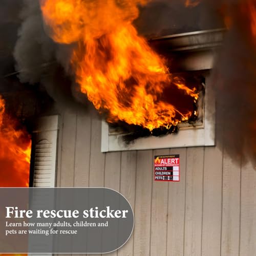 COHEALI Emergency Alert Stickers for Windows and Doors 3.14 Inch Safety Rescue Decals with 20 Sheets People and Pet Finder Emergency Alert Decal for Fire and Rescue Teams