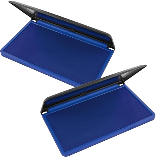 Pack of 2 - Mark 2000 Premium Blue Ink Stamp Pad - 3" by 6" - Quality Felt Pad - color: Blue, size: Pack of 2 - (3" x 6") Stamp Pad