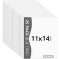 25 Pack Backing Boards, 11x14 Uncut White Mats Matboards - size: 11x14