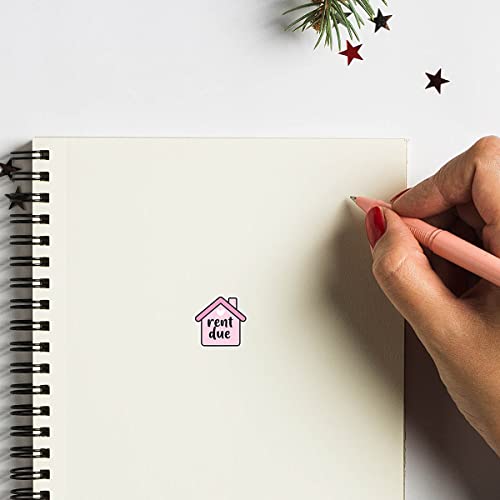 Rent Bills Due Reminder Planner Stickers, Credit Card Water Trash Electric Due Labels 234-Pack
