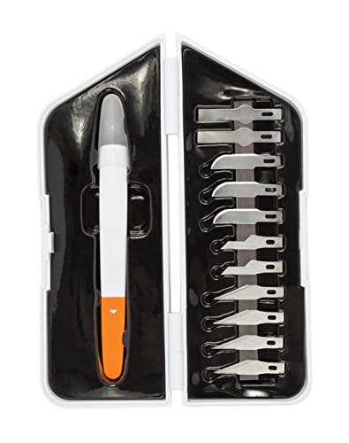 Fiskars Easy Change Precision Craft and Utility Knife Set with 12 Blades - style: Cutting & Carving Set