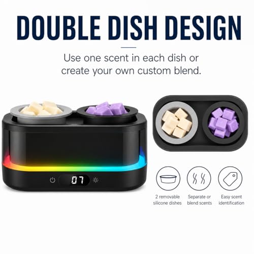 Wax Warmer, Wax Melt Warmer with Timer & Double Dish