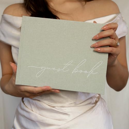 Wedding Guest Book With Clear Photo Corners Self Adhesive Stickers - Sage - color: Sage, size: No Year