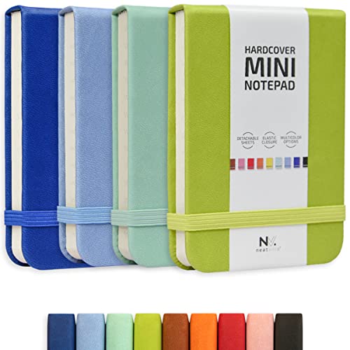 Tiny Notebook 3x4, Tear Off Small Notepad Pocket Size 4-Pack (Multicolored) - color: Winter Colors