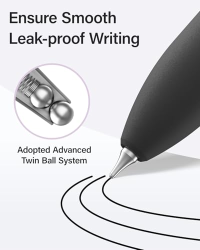 inkipen 8 Pcs Gel Pens Black Ink, Fine Point(0.5mm),with Fidget Clip - color: black-white-8PCS