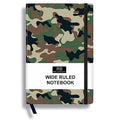 RICCO BELLO Wide Ruled Hardcover Diary Journal, Green Camouflage - color: Green Camouflage