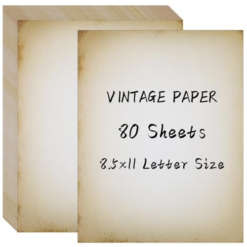 80 Sheets Vintage Paper, 8.5"x11" Letter Size Printer Parchment Paper - style: Classic-B