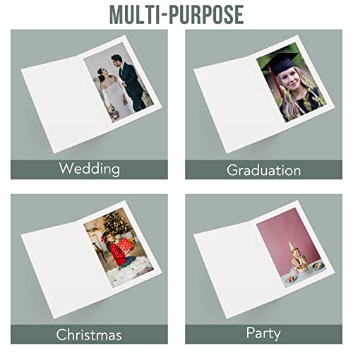 Golden State Art, Pack of 200, 4x6 Photo Folders, Cardboard Picture Frame, Paper Frame Cards, Greetings/Invitation Special Events: Graduation, Christmas, Wedding (White) - color: White, size: 200 Pack