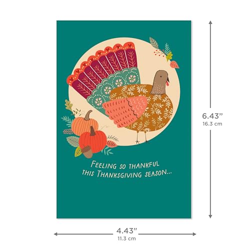 Hallmark Thanksgiving Cards, Feeling So Thankful Turkey (Pack of 6 Cards with Envelopes) - style: Feeling So Thankful