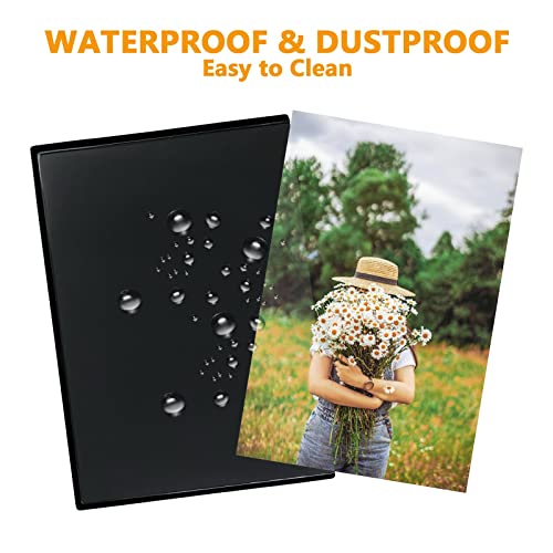 Magnetic Picture Frame, Holds 4X6 Inches Pictures, Reusable Black Magnet Fridge Photo Sleeves for Refrigerator, Locker,Office Cabinet (Black, 6) - style: 6Pcs-4x6-Black