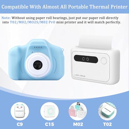 10 Rolls Mini Thermal Printer Sticker Paper Refill, 2.2inchx1inch Self-Adhesive White Sticker Rolls for Most Pocket Printers, Perfect for Notes, Photos, Lists, Journals