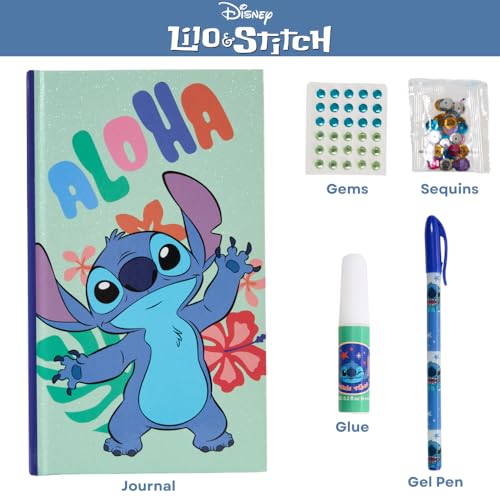 Innovative Designs Disney Stitch Sparkle Journal Set for Kids, Journal Kit with Stickers and Gems - style: Stitch