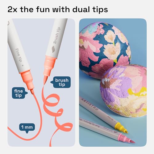 ARTISTRO 24 Pastel Dual-Tip Acrylic Paint Marker Pens for Drawing - color: Pastel, size: 24