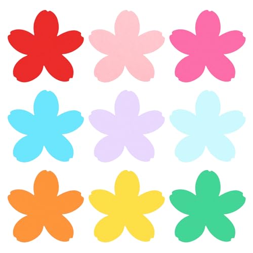 PATIKIL Bulletin Cutouts Paper, 108 Pcs Colored Flower Shape Bulletin Board Paper Cut Outs Decorations with Adhesive Points for Classroom DIY Crafts Projects Party Supplies, Multicolored - style: Colored Flower Shape