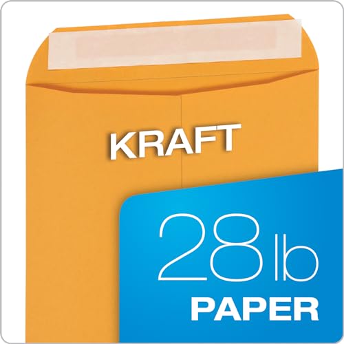 Columbian 9 x 12 Catalog Envelopes with Self Seal Closure, 28 lb Brown Kraft, for Mailing Flat Letter Size Documents or Photos, 100 Per Box (COLO341) - size: Large