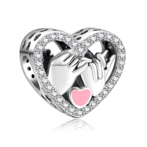 10 Pack Silver Bead Charms for Bracelets and Necklaces Pendant Dangle Beads Jewelry Gifts for Women Charm Set - color: Heart Love Travel