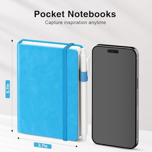 Oucaru Small Notebook 16 Pack, A6 Pocket Notebook, Mini Lined Journal - color: B-Ocean Blue, style: 16 Pack