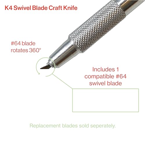 Excel Blades K4 Swivel Craft Knife with 360-Degree Rotating Blade, Aluminum