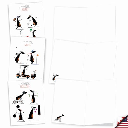 The Best Card Company - 20 Note Cards Blank Assortment (4 x 5.12 Inch) (10 Designs, 2 Each) - Hot Diggity Dog AM9515OCB-B2x10 - style: Hot Diggity Dog