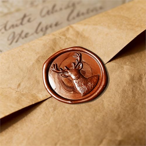 Mceal Wax Seal Stamp Head, 3D Embossed Relief for DIY Crafts, Wedding Invitations, Gift Wrapping,Animal Pet & Beasts Collection Deer - style: Deer