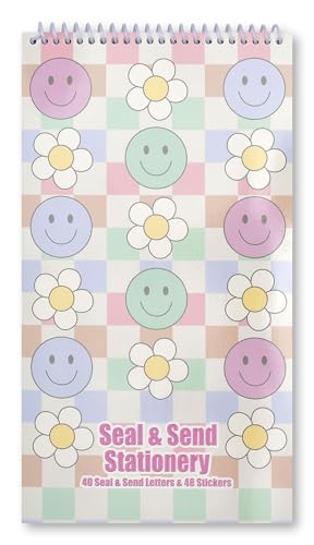iscream Fold and Send Girls Stationery Card Pad with Seals - Daisy Smiles - color: Daisy Smiles