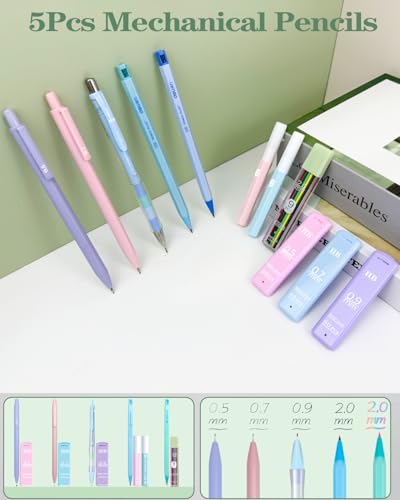 JIZHIYUAN 54X Aesthetic School Supplies with Green Pencil Case for Students - color: Green