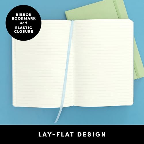 PAPERAGE Lined Journal Notebook, Hardcover Journal for Women & Men, 160 Pages, (5.6 in x 8 in), College Ruled Journaling Notebook for Work, School Supplies & Note Taking, (White) - color: White, style: A. Lined