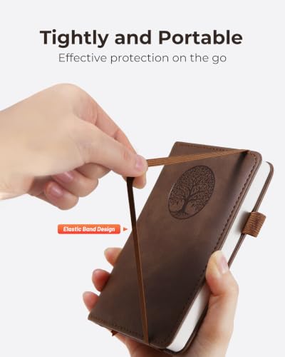 BIYUNRO Small Pocket Notebook, Leather Journal Mini (Pink) - color: Pink
