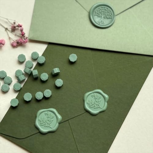 600pcs Sealing Wax Beads for Wax Seal Stamp, Perfect for Gift Sealing, Letter Sealing, Crafting Projects, Invitations Cards Sealing (Sage Green) - color: Sage Green